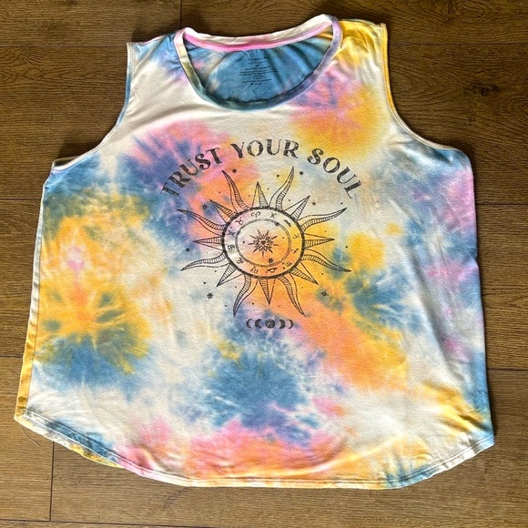 Plus Size Tie-Dye Sun Tank Top - Picture 1 of 4